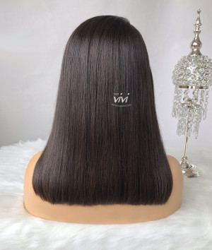 ISSA Black Bob Lace Front Wig Straight Indian Virgin Hair
